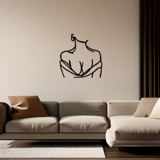 SENSUAL AND ELEGANT: METAL CUT SIGN OF SEXY WOMAN'S BUST SILHOUETTE | ADD ELEGANCE TO YOUR DECOR WITH THIS SENSUAL BUST SIGN