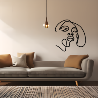 Lips of Grace | Modern metal wall art with elegant silhouette of a woman's lips