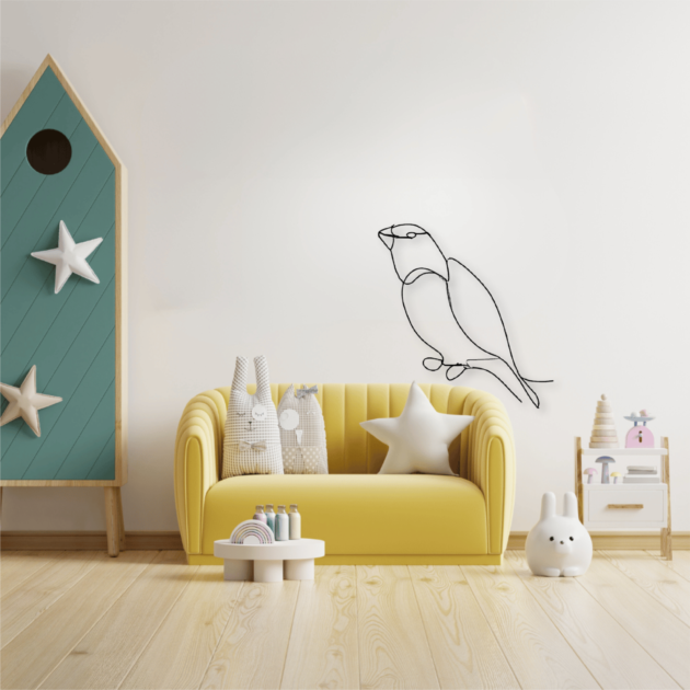 Cute Standing Bird Metal Wall Art 2