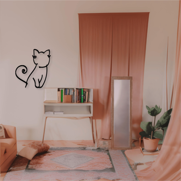 Graceful Feline: A Metal Wall Decor for Cat Lovers 2