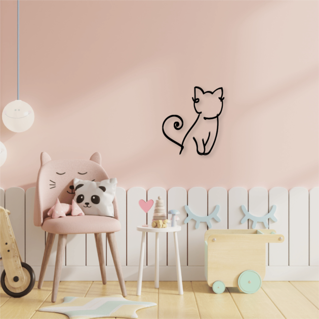 Graceful Feline: A Metal Wall Decor for Cat Lovers 4