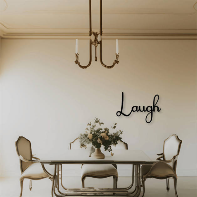 Find Humor in Life – Metal Decor Phrase Word – Laugh 3
