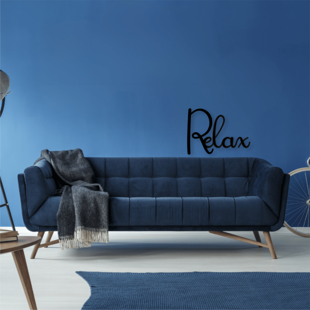 Unwind in Style with Metal Decor Phrase Word – Relax 4