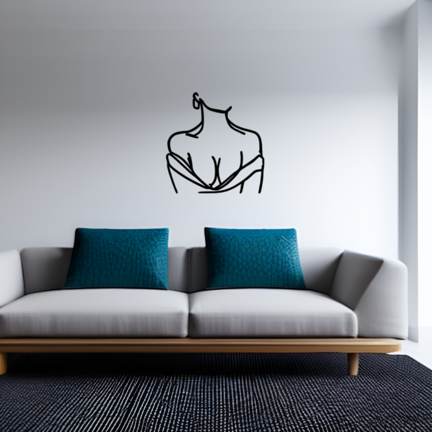 SENSUAL AND ELEGANT: METAL CUT SIGN OF SEXY WOMAN'S BUST SILHOUETTE | ADD ELEGANCE TO YOUR DECOR WITH THIS SENSUAL BUST SIGN 4