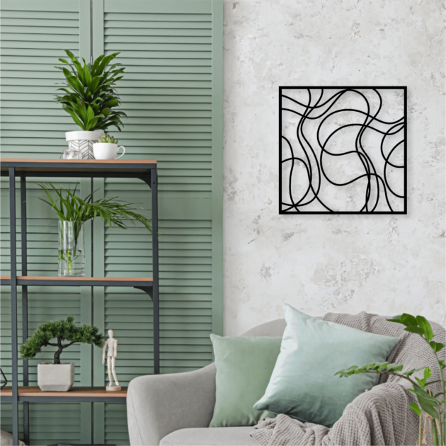 Mesmerizing Abstract Wall Art That Portrays Lines in a Square 4