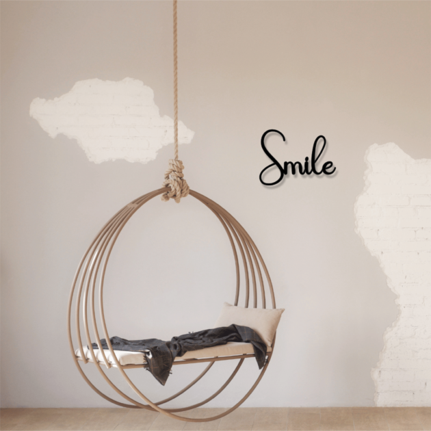 Spread Positivity with Metal Decor Phrase Word – Smile 3