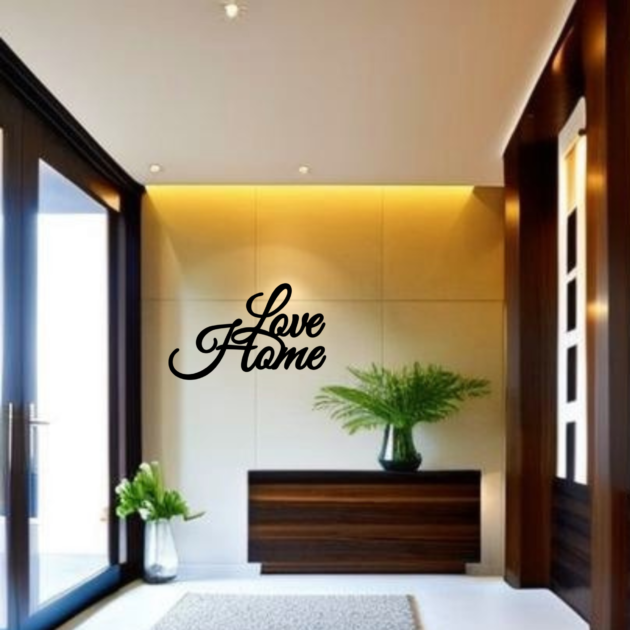 Décorez avec amour : Plaque en métal qui dit "Love Home" | Ajoutez une touche accueillante à votre décor avec cette enseigne en métal qui dit 'Love Home 4