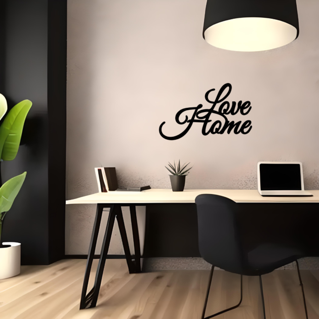 Décorez avec amour : Plaque en métal qui dit "Love Home" | Ajoutez une touche accueillante à votre décor avec cette enseigne en métal qui dit 'Love Home 3