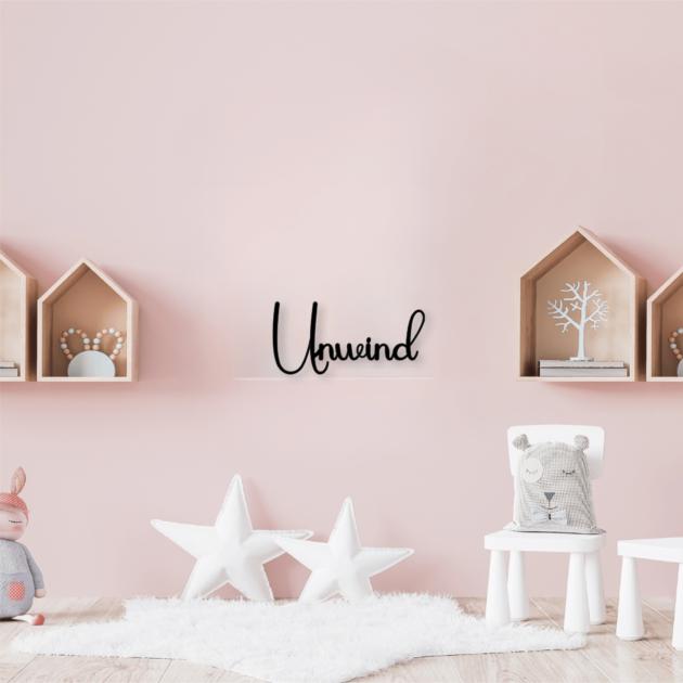 Create a Peaceful Retreat with Metal Decor Phrase Word – Unwind 2