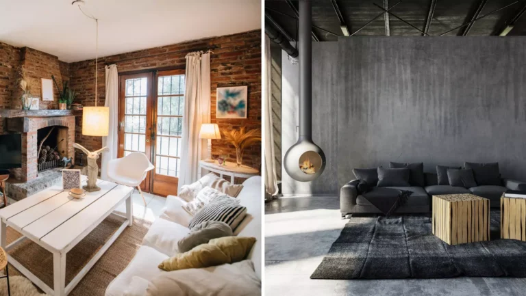 modern interior vs rustic interior, interior styling